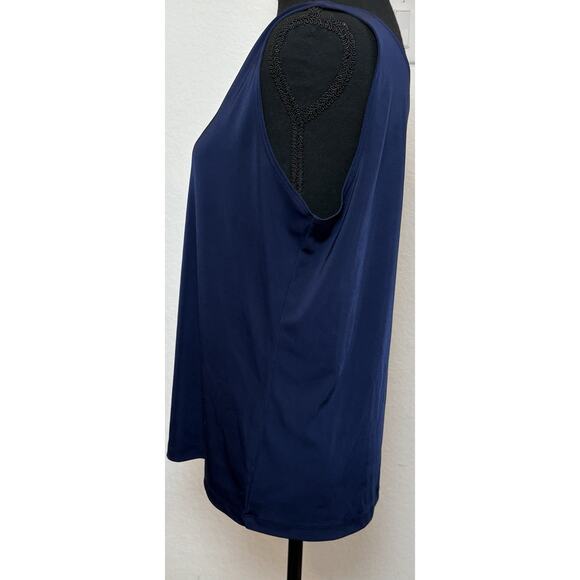 Easywear by Chico’s Navy Blue Ribbed Layering Tank Size 3 (XL) - Picture 2 of 4